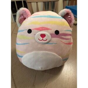 Squishmallow 12" Inch Atoosa Cat Rainbow Tiger Stripes Sparkle Ears w/o Tag